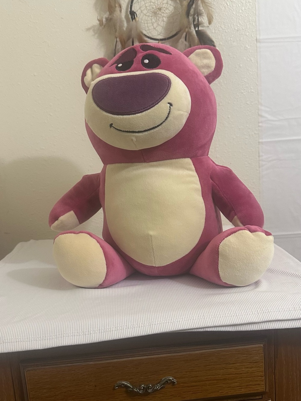 Plush Pink Bear Stuffed Toy with Cream Accents - Kids Toys.